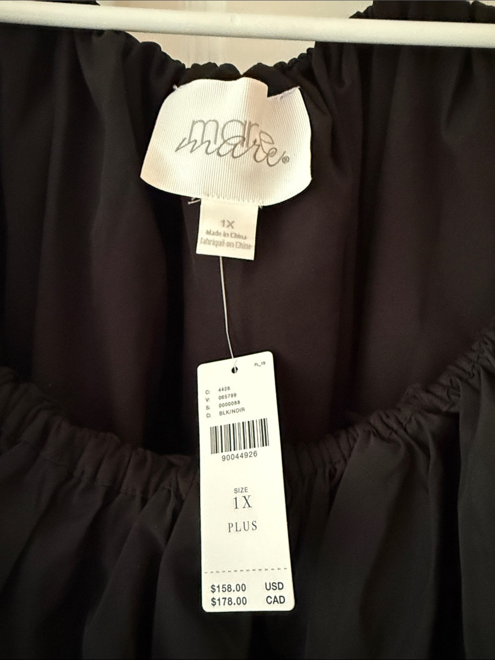 Black Off-Shoulder Puff Sleeve Dress - Picture 2 of 4